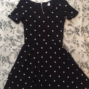 Black with white polka dot skater mini dress